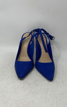 Load image into Gallery viewer, Gianni Bini Womens Blue Buckle Pointed Toe High Slingback Heels Size 8 M