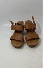 Load image into Gallery viewer, Montana Womens Brown Open Toe Wedge Heel Espadrille Sandals Size 7