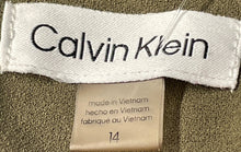 Load image into Gallery viewer, Calvin Klein Womens Green Short Sleeve Round Neck Stretch Sheath Dress Size M