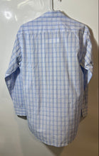 Load image into Gallery viewer, Isaac Mizrahi Mens Blue Plaid Print Long Sleeve Slim Fit Dress Shirt Size 15