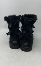 Load image into Gallery viewer, UGG Womens Bailey Bow 3280Y Black Suede Round Toe Mid-Calf Snow Boots Size 6