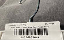 Load image into Gallery viewer, Zara Womens Gray Flat Front Pockets Wide-Leg Dress Pants Size Large