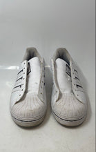 Load image into Gallery viewer, Adidas Mens Superstar White Black Leather Low Top Sneaker Shoes Size 12