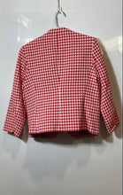 Load image into Gallery viewer, Anne Klein Womens Red Houndstooth Long Sleeve Open Front Jacket Size 12