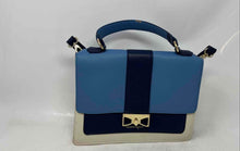 Load image into Gallery viewer, Nanette Lepore Womens Beige Blue Inner Pockets Adjustable Strap Crossbody Bag