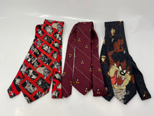 Load image into Gallery viewer, Lot Of 3 Pcs Assorted Looney Tunes Mens Multicolor Printed Designer Ties