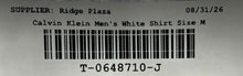 Load image into Gallery viewer, Calvin Klein Mens White Long Sleeve Slim Fit Collared Dress Shirt Size Medium