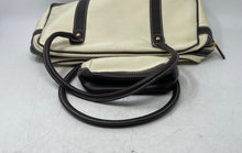 Load image into Gallery viewer, Estee Lauder Womens Beige Brown Canvas Faux Leather Trim Tote Bag With Wallet