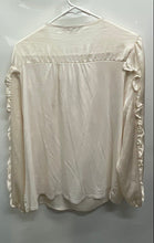 Load image into Gallery viewer, Loft Womens Off White Satin Ruffle Tie Neck Long Sleeve Blouse Top Size XL