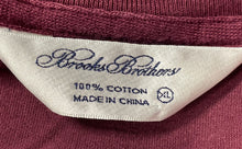 Load image into Gallery viewer, Brooks Brothers Mens Burgundy Cotton Short Sleeve V-Neck Pullover T-Shirt Sz XL