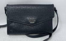 Load image into Gallery viewer, Guess Womens Kalei Black Monogram Inner Pocket Adjustable Strap Crossbody Bag