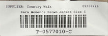 Load image into Gallery viewer, Zara Womens Brown Collared Long Sleeve Open-Front Trench Coat Size Small