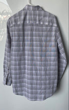 Load image into Gallery viewer, Calvin Klein Mens Gray Purple Plaid Long Sleeve Fresh Comfort Dress Shirt Size M