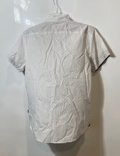 Load image into Gallery viewer, Kenneth Cole Mens White Geometric Short Sleeve Collared Button-Up Shirt Size M
