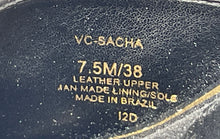 Load image into Gallery viewer, Vince Camuto Womens Sacha Black Leather Slip-On Block Slide Heels Size 7.5M