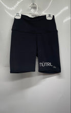 Load image into Gallery viewer, Alo Womens Black White Nutrl Pull On Activewear High Waist Biker Shorts Size XS