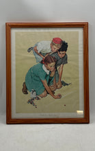 Load image into Gallery viewer, Vintage Norman Rockwell 1939 Knuckles Down Portrait Single Piece Frame Art Print