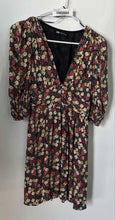 Load image into Gallery viewer, Zara Womens Multicolor Floral Printed Collarless V-Neck A-Line Dress Size Small