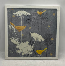 Load image into Gallery viewer, Gray Meadow Lace I By Artist Jill Meyer Birds & Flowers Signed Framed Art Print