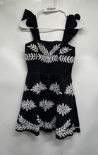 Load image into Gallery viewer, Anthropologie Womens Black White Ruffle-Strap Embroidered Mini Dress Size S