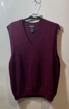 Load image into Gallery viewer, Lands' End Mens Red Cotton V-Neck Sleeveless Stretch Vest Sweater Size Large