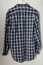Load image into Gallery viewer, Michael Kors Mens Blue Plaid Cotton Classic Fit Long Sleeve Button-Up Shirt Sz M