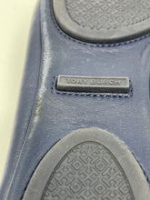Load image into Gallery viewer, Authentic Tory Burch Womens Minnie Blue Leather Ballet Flats Size 10.5M Damaged