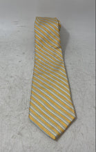 Load image into Gallery viewer, Brooks Brothers Mens Yellow Striped Keeper Loop Adjustable Pointed Tie With Tag
