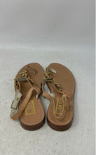 Load image into Gallery viewer, Taj By Sabrina Grippi Womens Brown Star Embossed Open Toe Thong Sandals Size 36