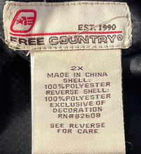 Load image into Gallery viewer, Free Country Womens Black And White Hooded Full-Zip Windbreaker Jacket Size 2X