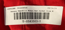 Load image into Gallery viewer, Banana Republic Womens Red 3/4 Sleeve Crew Neck Button Front Jacket Size M