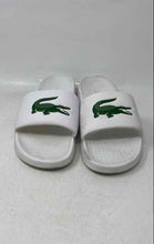 Load image into Gallery viewer, Lacoste Mens Serve Slide 1.0 123 White Slip-On Open Toe Slide Sandals Size 10