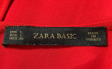 Load image into Gallery viewer, Zara Basic Womens Red Ruffle Sleeveless Round Neck Blouse Top Size Large