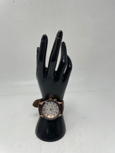 Load image into Gallery viewer, Men's Rose Gold & Blue Watch Cream Dial With Brown Leather Band
