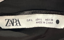 Load image into Gallery viewer, ZARA Womens Black Short Sleeve Cropped Blouse Top Size Large