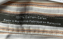 Load image into Gallery viewer, Calvin Klein Mens White Beige Striped Cotton Long Sleeve Dress Shirt Size 16 1/2
