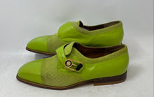 Load image into Gallery viewer, Giorgio Brutini Mens Green Leather Perforated Monk Strap Dress Shoes Size 11M