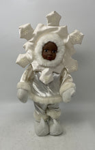 Load image into Gallery viewer, Vintage Telco Motionette Christmas Snowflake Baby Doll In Satin Snowsuit