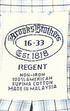 Load image into Gallery viewer, Brooks Brothers Mens White Blue Plaid Print Cotton Dress Shirt Size 16-33