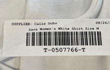 Load image into Gallery viewer, Zara Womens White Short Sleeve Crew Neck Pullover T-Shirt Size Medium