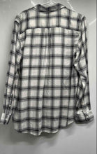 Load image into Gallery viewer, Banana Republic Womens White Black Plaid Boyfriend Fit Button-Up Shirt Size M