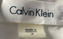 Load image into Gallery viewer, Calvin Klein Womens White V-Neck Sleeveless Front Ruffle Fit & Flare Dress Sz 2