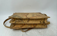 Load image into Gallery viewer, Allan Edward Womens Brown Map Print Inner Pockets Adjustable Strap Crossbody Bag