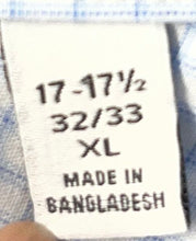 Load image into Gallery viewer, Calvin Klein Mens White Blue Check Long Sleeve Dress Shirt Size XL 17-17.5 32/33
