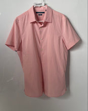 Load image into Gallery viewer, Perry Ellis Mens Pink Stretch Slim-Fit Short Sleeve Button-Up Shirt Size M