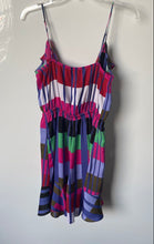 Load image into Gallery viewer, Express Womens Multicolor Colorblock Ruffle Sleeveless A-Line Dress Size S