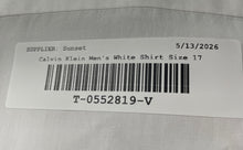 Load image into Gallery viewer, Calvin Klein Mens White Long Sleeve Spread Collar Dress Shirt Size 17 34/35
