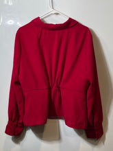 Load image into Gallery viewer, J.Crew Womens Red Shawl Collar Long Sleeve Drapey Pullover Blouse Top Size 16