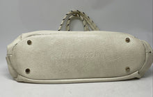 Load image into Gallery viewer, Authentic Plinio Visona Womens Cream Shoulder Tote Handbag Stained Damaged