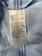 Load image into Gallery viewer, Banana Republic Mens Vintage Gray Blue Striped Cotton Short Sleeve T-Shirt Sz L